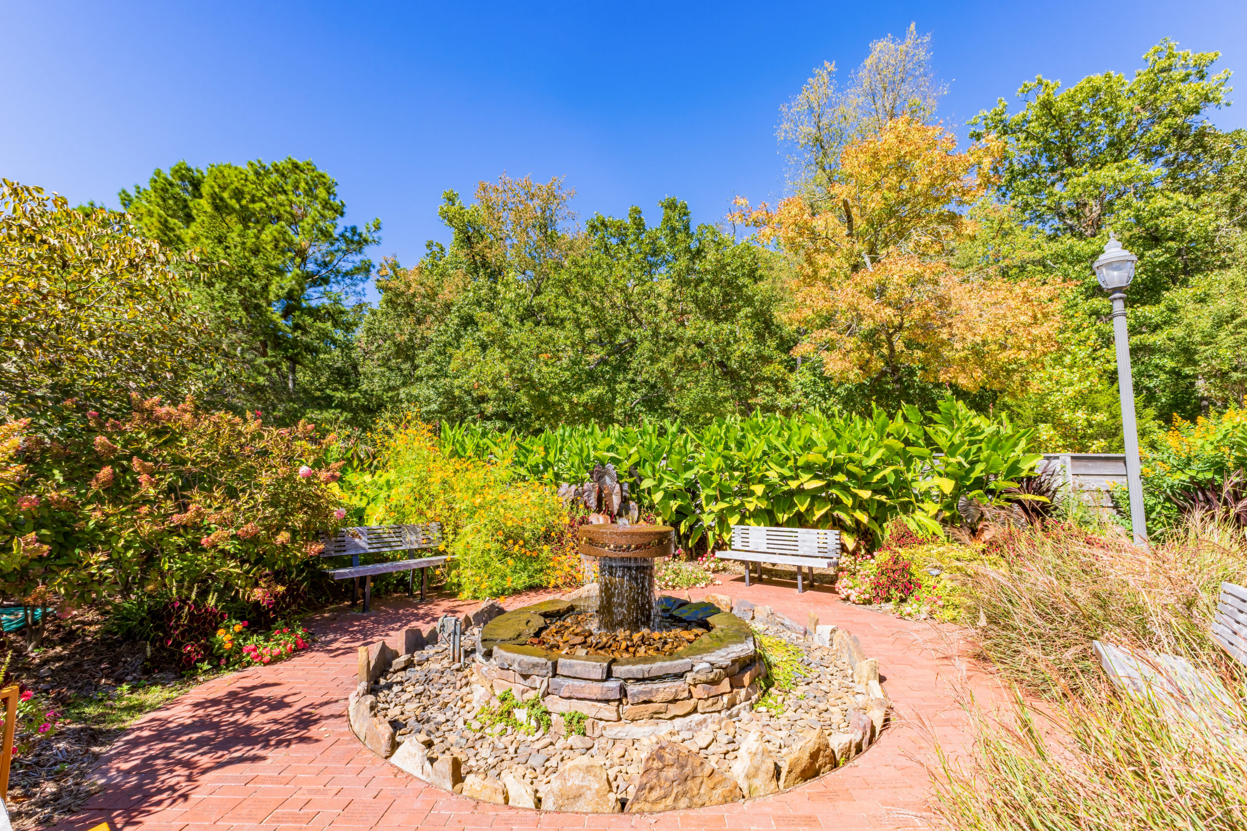 Sunny exterior view of the Botanical Garden of the Ozarks at Arkansas